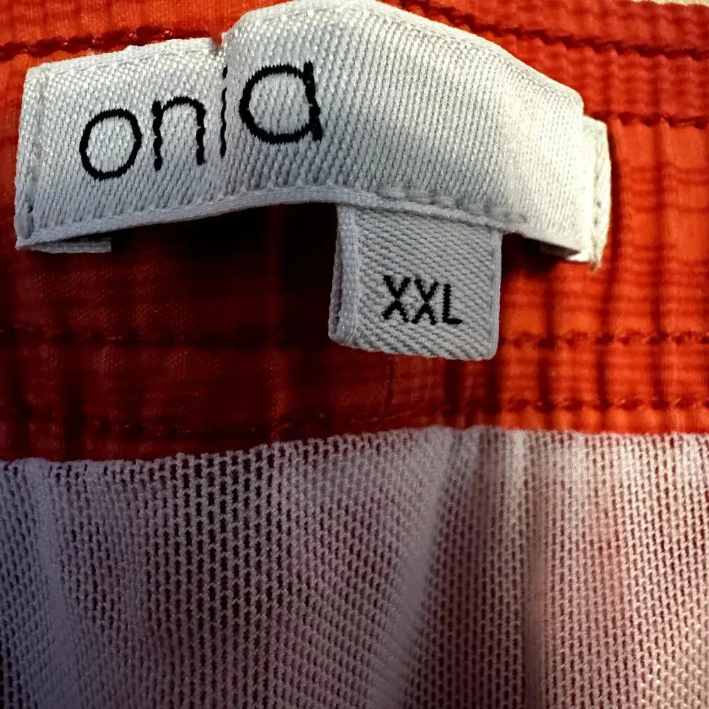 Onia Land to Water Swim Shorts Stretch Drawstring Waist Mesh Lined Red XXL